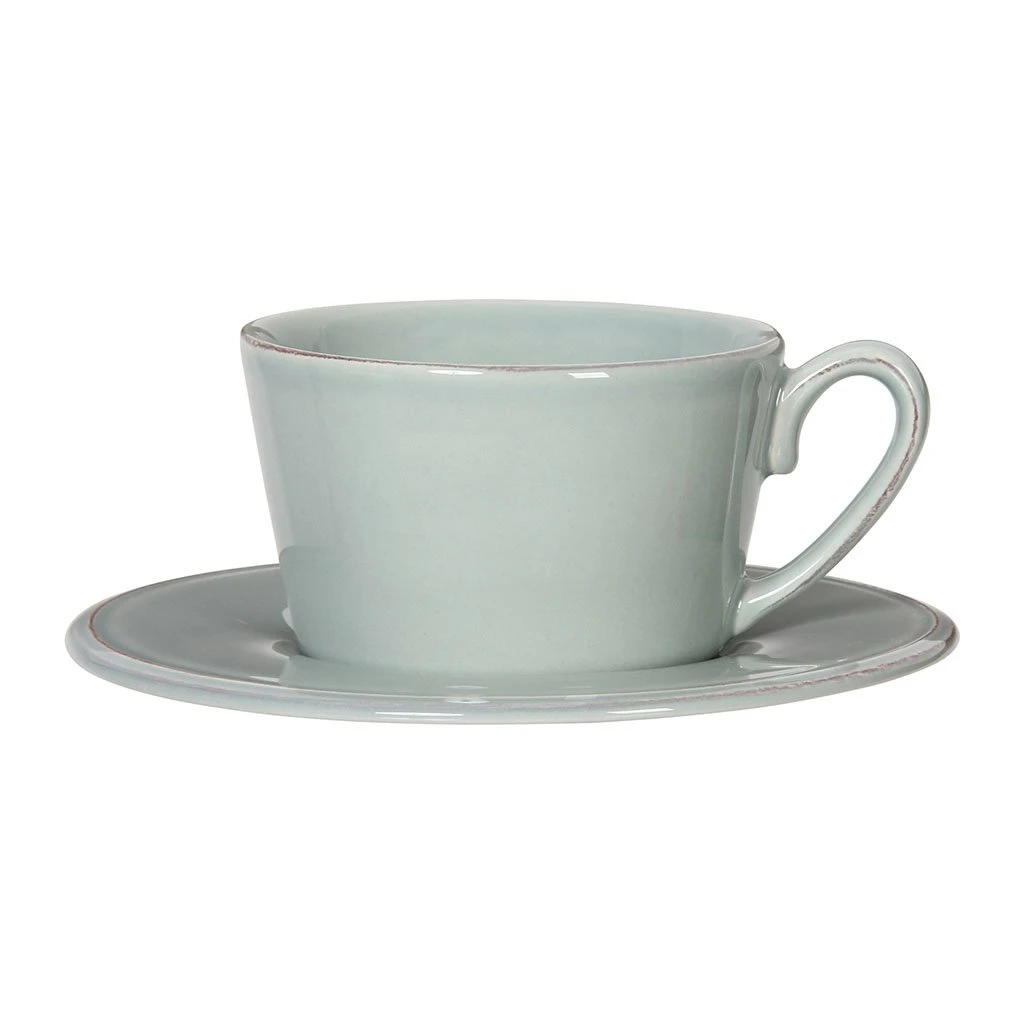 Côté Table Tasse Et Sous-tasse En Faïence Vert D'eau - Constance 1 Côté Table Tasse Et Sous-tasse En Faïence Vert D'eau - Constance