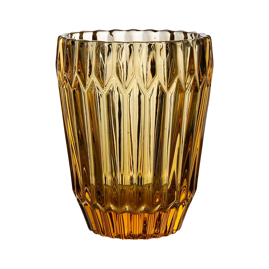 Côté Table Gobelet Fleuria Jaune En Verre 1 Côté Table Gobelet Fleuria Jaune En Verre