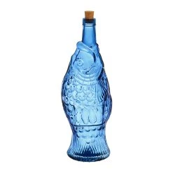 Côté Table Bouteille Poisson Bleu 1.1l En Verre Recyclé
