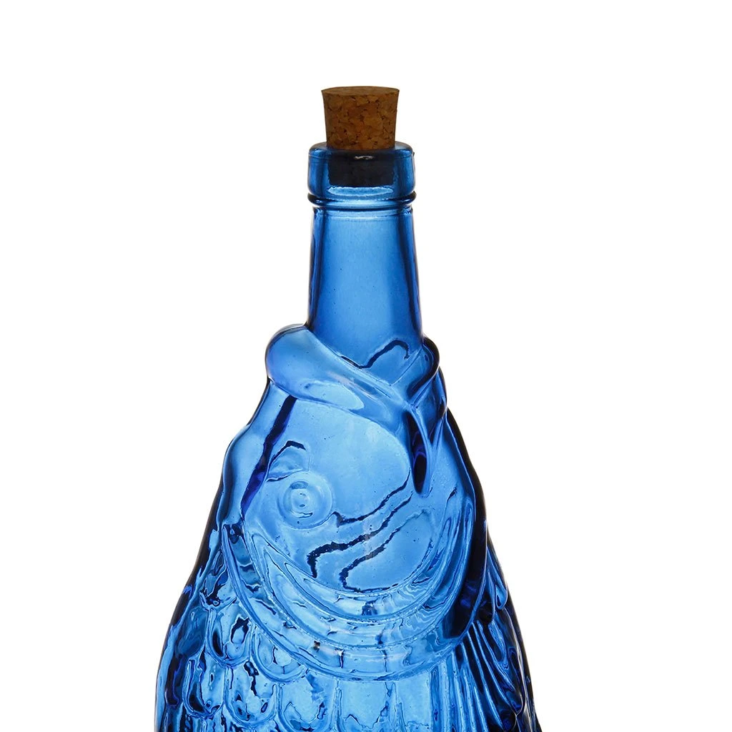 Côté Table Bouteille Poisson Bleu 1.1l En Verre Recyclé 3 Côté Table Bouteille Poisson Bleu 1.1l En Verre Recyclé – Image 3
