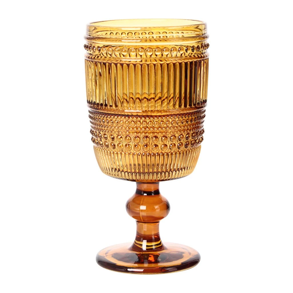 Côté Table Verre à Pied En Verre Ambre 30cl - Strie 2 Côté Table Verre à Pied En Verre Ambre 30cl - Strie – Image 2