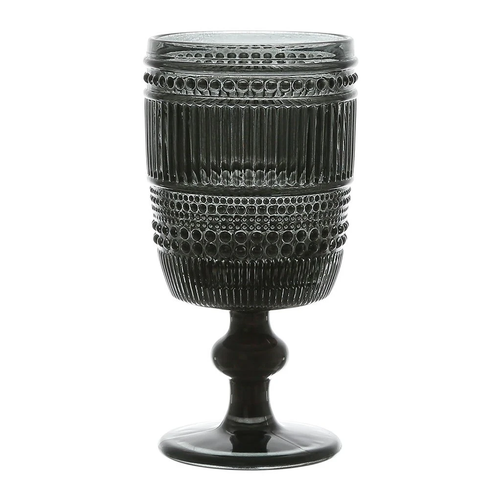 Côté Table Verre à Pied En Verre Fumé 30cl - Strie 1 Côté Table Verre à Pied En Verre Fumé 30cl - Strie