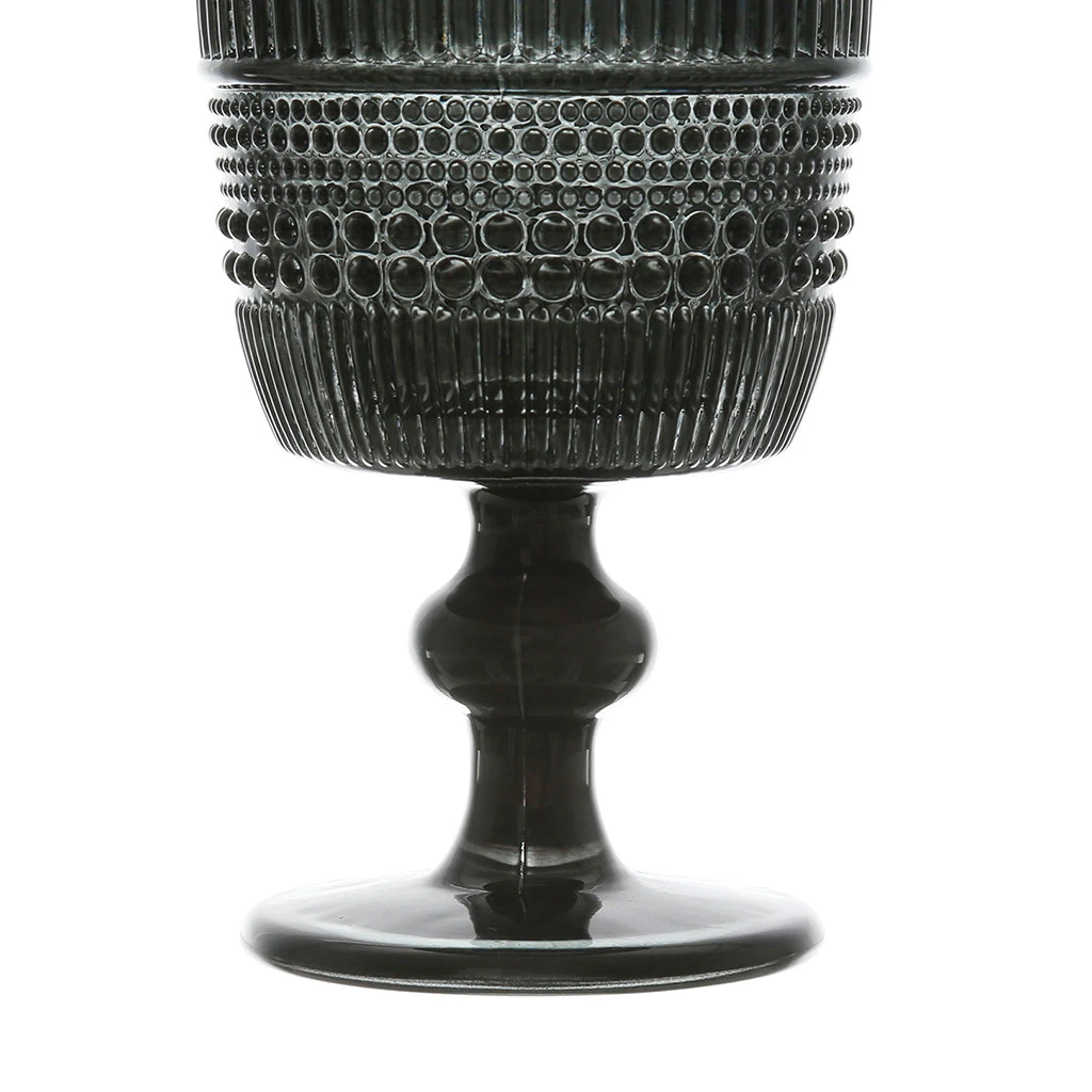 Côté Table Verre à Pied En Verre Fumé 30cl - Strie 4 Côté Table Verre à Pied En Verre Fumé 30cl - Strie – Image 4