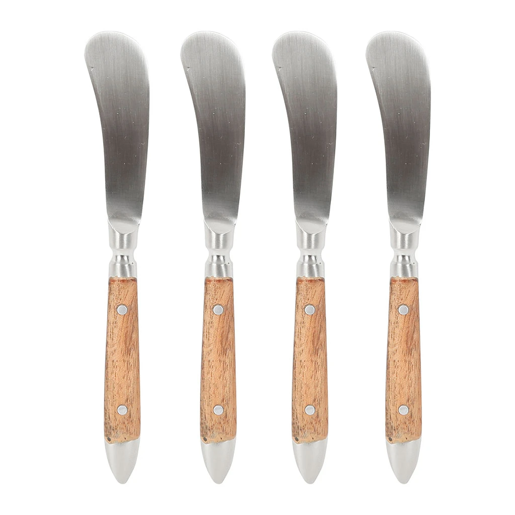 Côté Table Lot De 4 Couteaux à Beurre En Inox Et Acacia - Art 1 Côté Table Lot De 4 Couteaux à Beurre En Inox Et Acacia - Art