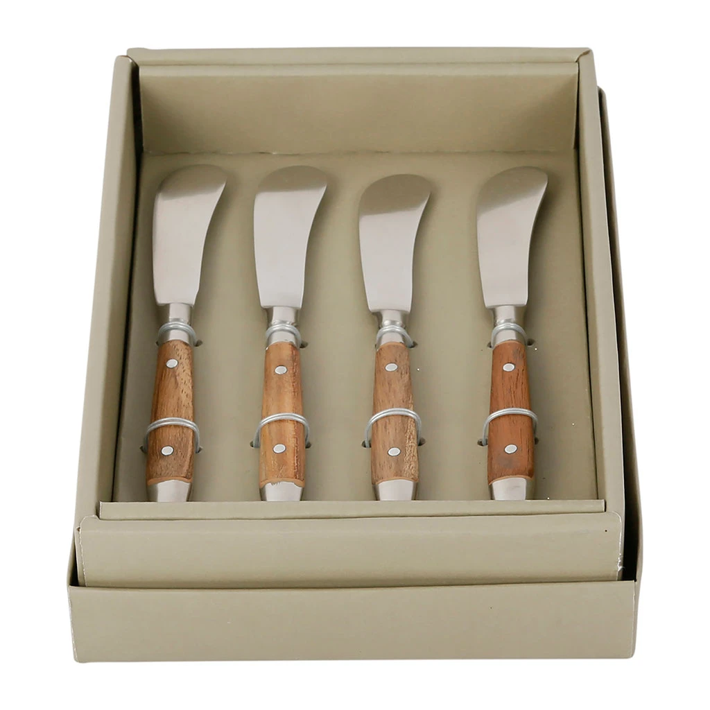 Côté Table Lot De 4 Couteaux à Beurre En Inox Et Acacia - Art 2 Côté Table Lot De 4 Couteaux à Beurre En Inox Et Acacia - Art – Image 2