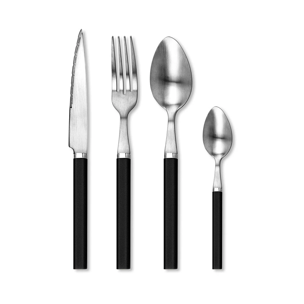 TARRERIAS BONJEAN Ménagère 24 Pièces En Inox Et Noir - Cottage 1 TARRERIAS BONJEAN Ménagère 24 Pièces En Inox Et Noir - Cottage