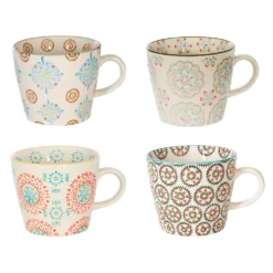 Table Passion Lot De 4 Tasses En Grès Multicolore - Boheme