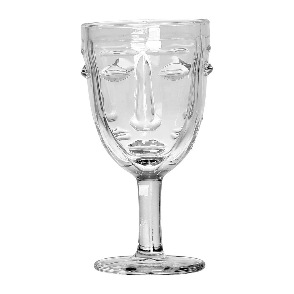 Opjet Verre A Pied Visage Transparent - D8xh16.5cm 1 Opjet Verre A Pied Visage Transparent - D8xh16.5cm