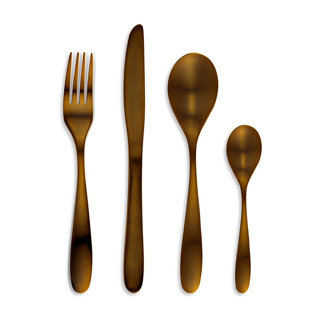 TARRERIAS BONJEAN Ménagère 16 Pièces En Inox Doré Mat - Bagatelle 2 TARRERIAS BONJEAN Ménagère 16 Pièces En Inox Doré Mat - Bagatelle – Image 2