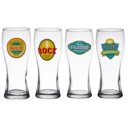 Table Passion Coffret De 4 Chopes De Biere 50cl En Verre Transparent