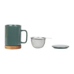 SEMA DESIGN Tisanière En Grès Avec Filtre Kaki - Nordika -AMEFA Magasin 73575 DET02 WEB