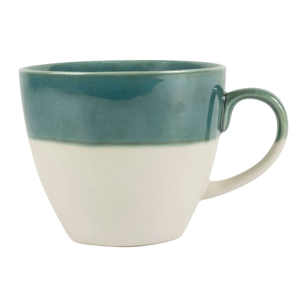 SEMA DESIGN Tasse En Grès émeraude Et Blanc - Crakel 1 SEMA DESIGN Tasse En Grès émeraude Et Blanc - Crakel