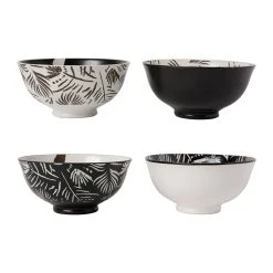 SEMA DESIGN Lot De 4 Bols En Porcelaine Noir Et Blanc 30cl - Bronze