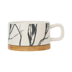 SEMA DESIGN Tasse à Thé En Grès Crème Et Noir Mate - Terre Boheme