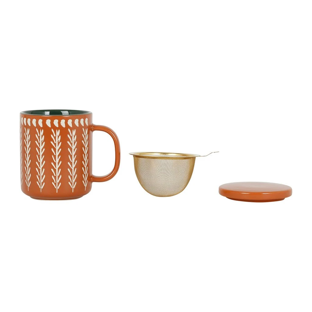 SEMA DESIGN Tisaniere En Grès Avec Filtre Terracotta - Romance Vegetal 3 SEMA DESIGN Tisaniere En Grès Avec Filtre Terracotta - Romance Vegetal – Image 3
