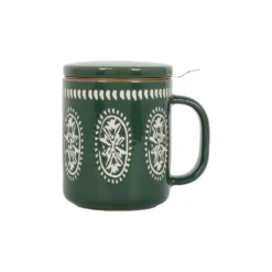 SEMA DESIGN Tisaniere En Grès Avec Filtre Vert - Romance Vegetal