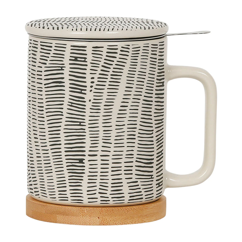 SEMA DESIGN Tisaniere En Grès Avec Filtre Crème Et Noir Mat - Ligne 1 SEMA DESIGN Tisaniere En Grès Avec Filtre Crème Et Noir Mat - Ligne