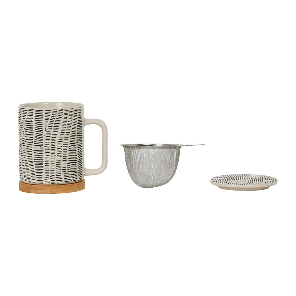 SEMA DESIGN Tisaniere En Grès Avec Filtre Crème Et Noir Mat - Ligne 2 SEMA DESIGN Tisaniere En Grès Avec Filtre Crème Et Noir Mat - Ligne – Image 2