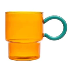 SEMA DESIGN Tasse à Thé En Verre Ambre Et émeraude 33cl - Belle Vie