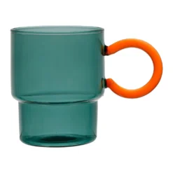 SEMA DESIGN Tasse à Thé En Verre émeraude Et Terracotta 33cl - Belle Vie