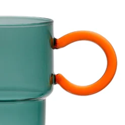 Alternative view of SEMA DESIGN Tasse à Thé En Verre émeraude Et Terracotta 33cl - Belle Vie