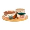 SEMA DESIGN Coupelles X4 En Porcelaine Et Plateau En Bambou - Sweet Leaves