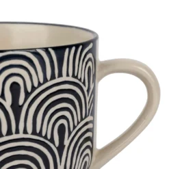 Alternative view of SEMA DESIGN Tasse à Déjeuner X2 Arc En Ciel Taupe Et Bleu Marine 60cl En Grès - Blue Sand