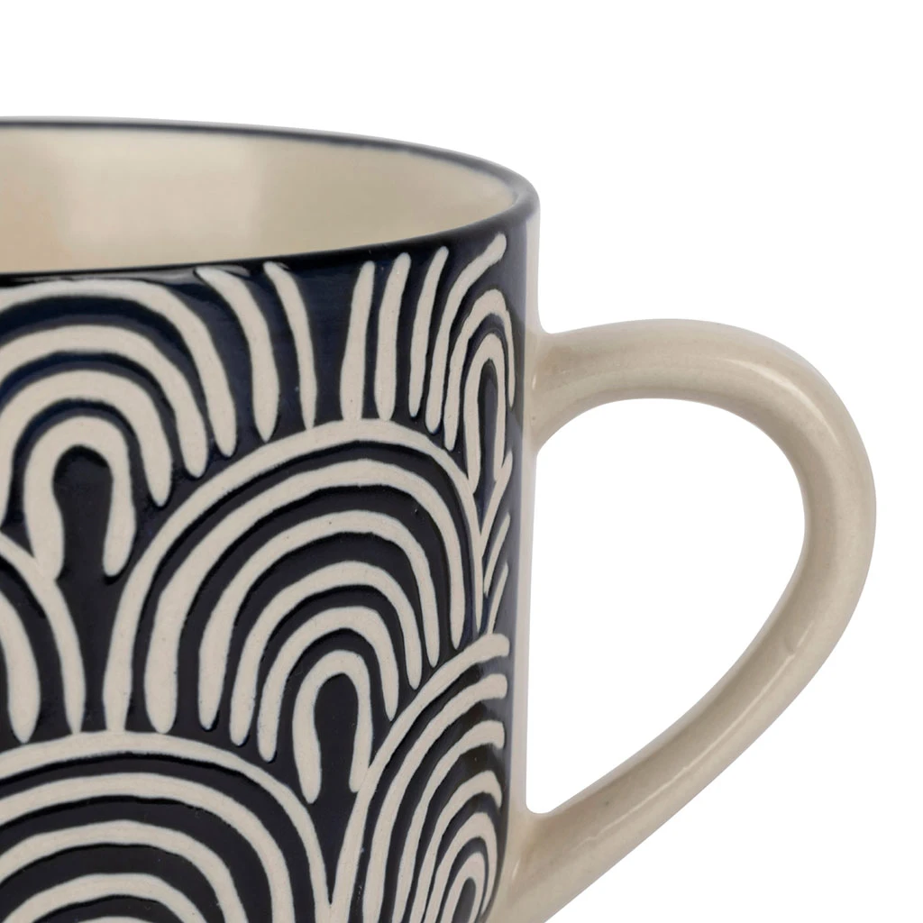 SEMA DESIGN Tasse à Déjeuner X2 Arc En Ciel Taupe Et Bleu Marine 60cl En Grès - Blue Sand 2 SEMA DESIGN Tasse à Déjeuner X2 Arc En Ciel Taupe Et Bleu Marine 60cl En Grès - Blue Sand – Image 2