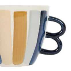 Alternative view of SEMA DESIGN Tasse à Déjeuner X2 Bleu Et Beige 60cl En Grès - Blue Sand
