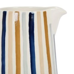 Alternative view of SEMA DESIGN Pichet Rayé Bleu Et Beige 1.9l En Grès - Blue Sand