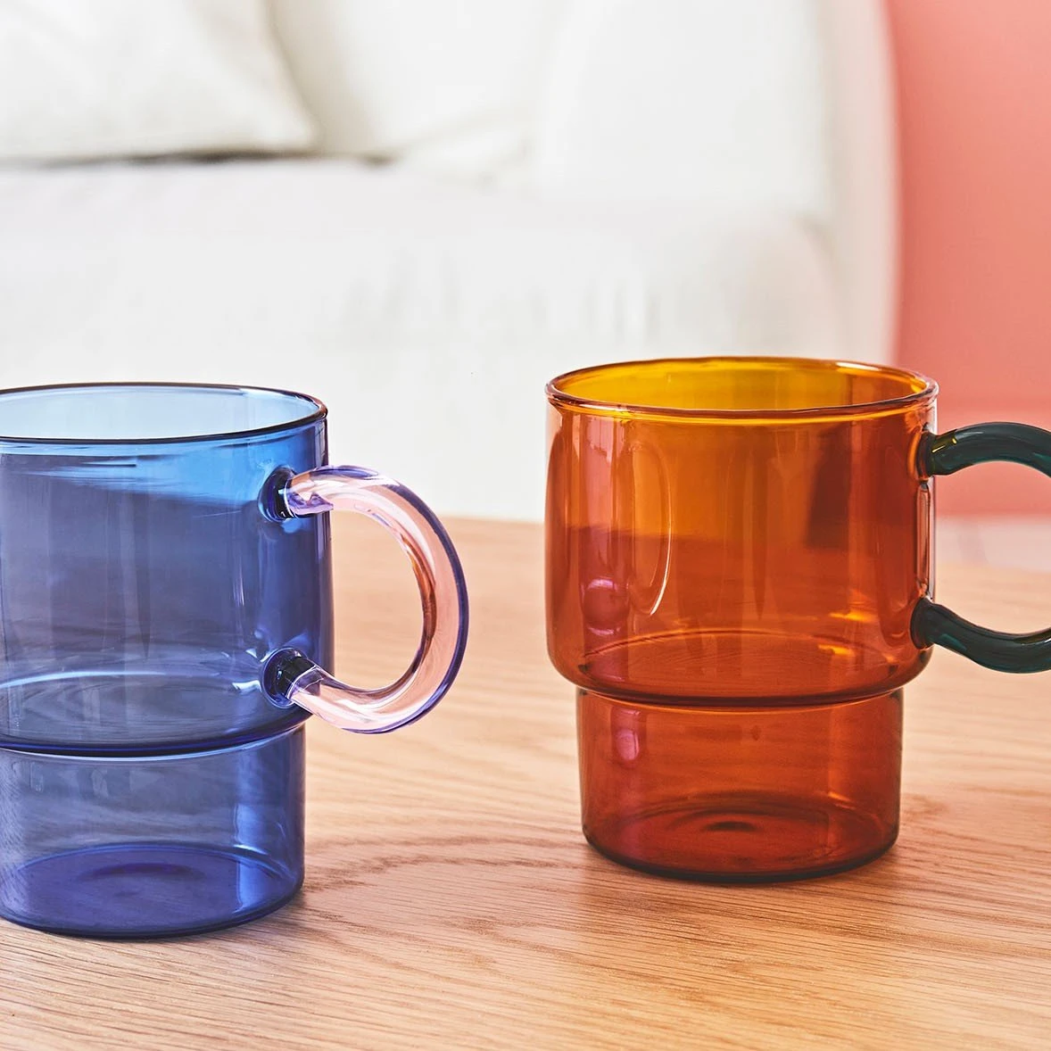 SEMA DESIGN Tasse à Thé En Verre Bleu Et Rose 33cl - Belle Vie 3 SEMA DESIGN Tasse à Thé En Verre Bleu Et Rose 33cl - Belle Vie – Image 3